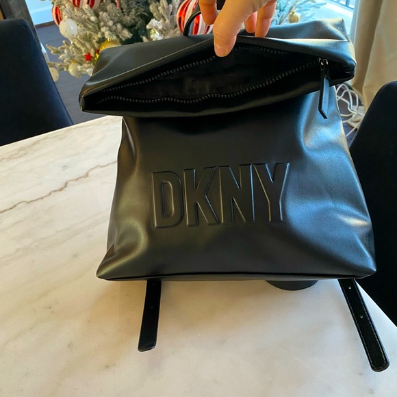 Dkny Bags New Dkny Black Leather Backpack Poshmark